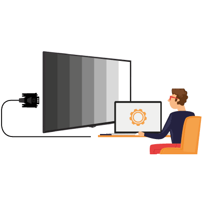 Display Control over RS232 and LAN